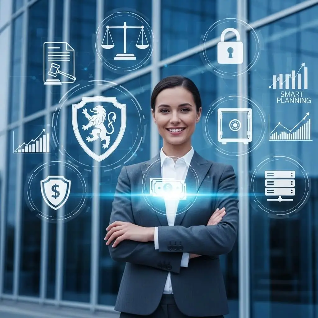 Business owner securing assets with smart protection strategies